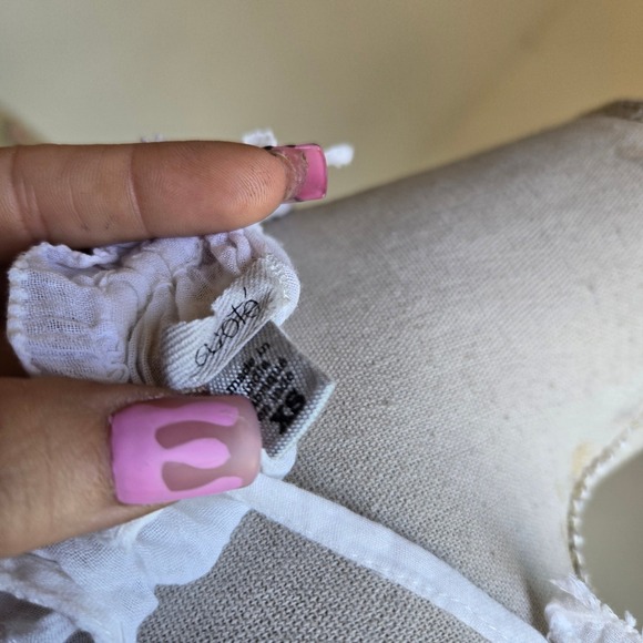 Ecote XS White Embroidered Beaded Embellished Peplum Sleeveless Tank Top - Picture 8 of 10